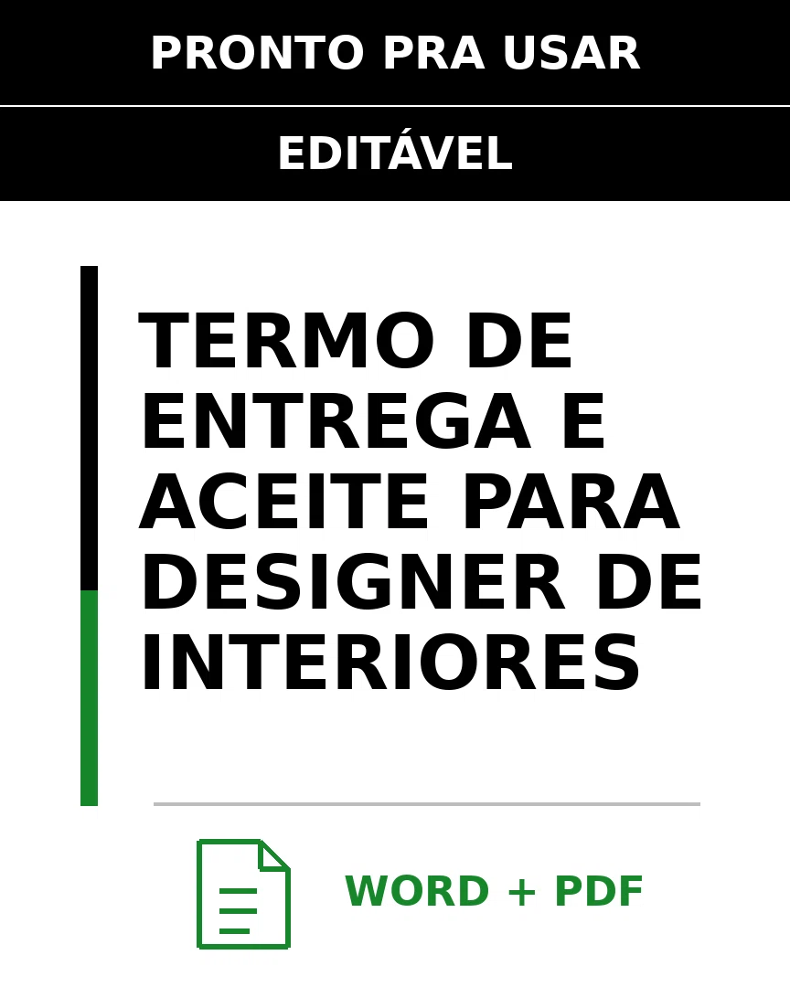 Baixar Termo de Entrega e Aceite para Designer De Interiores Online – Word e PDF