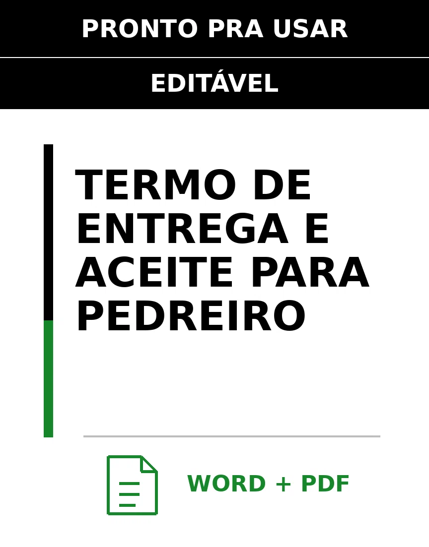 Baixar Termo de Entrega e Aceite para Pedreiro Online – Word e PDF