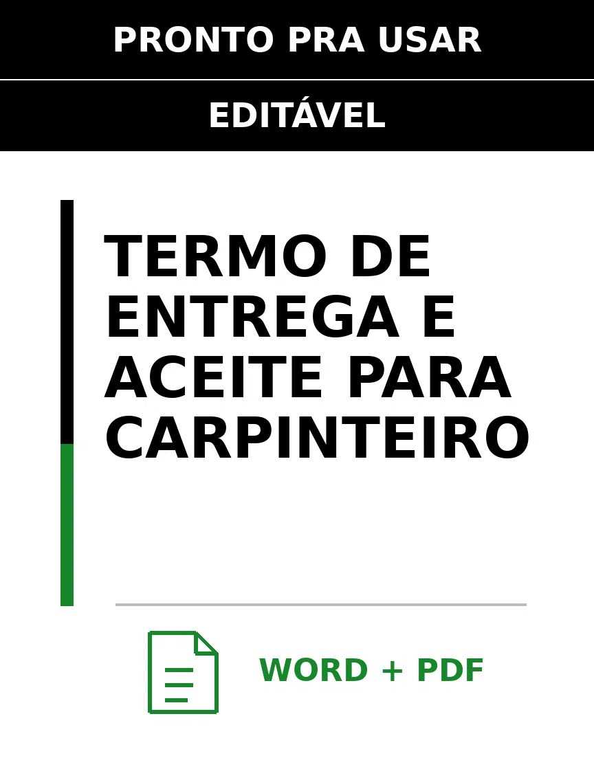 Baixar Termo de Entrega e Aceite para Carpinteiro Online – Word e PDF