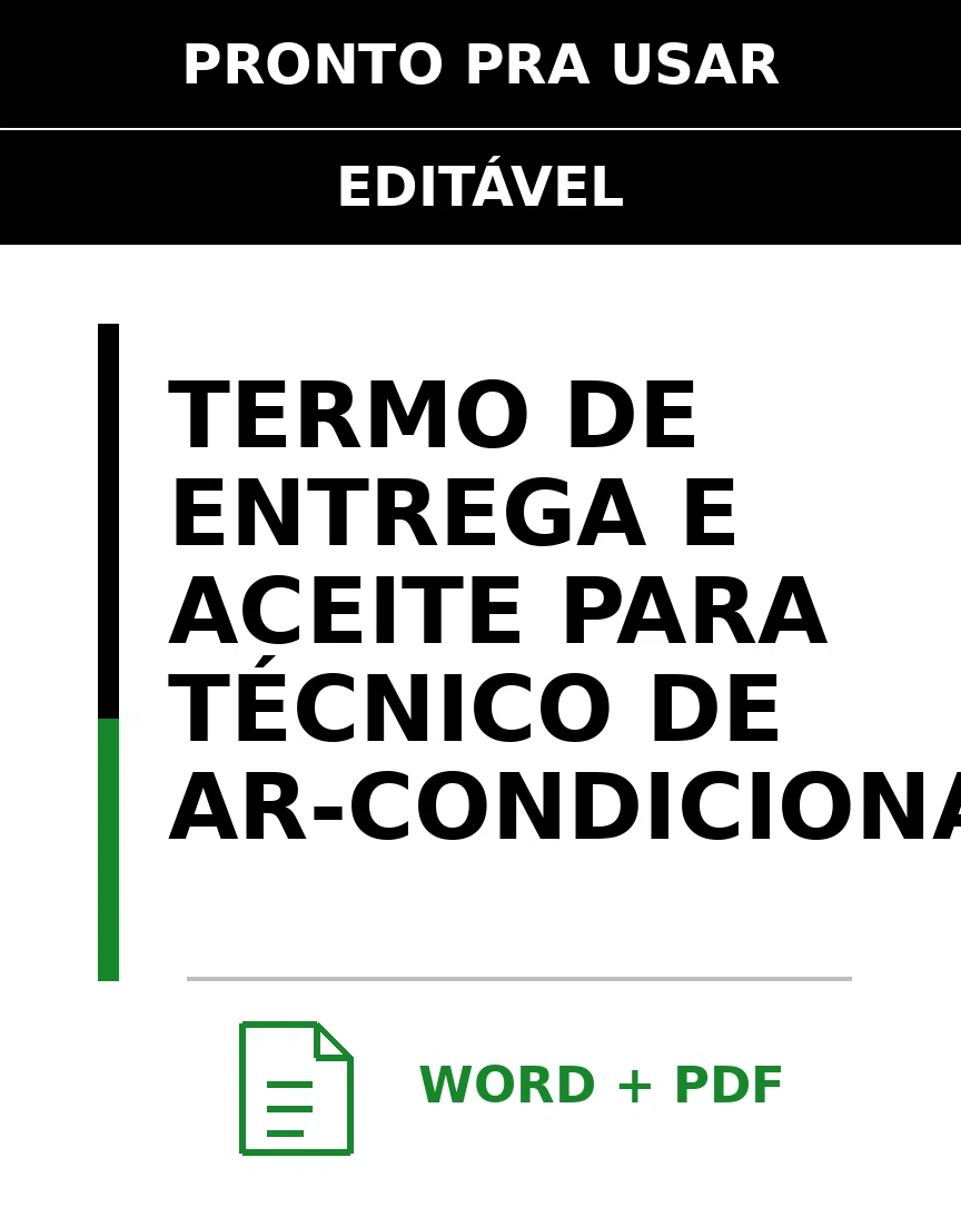 Baixar Termo de Entrega e Aceite para Técnico De Ar-Condicionado Online – Word e PDF