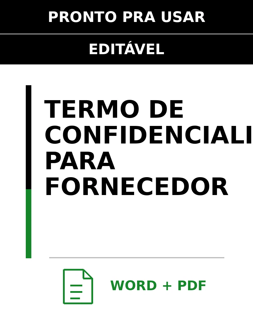 Baixar Termo de Confidencialidade para Fornecedor Online – Word e PDF