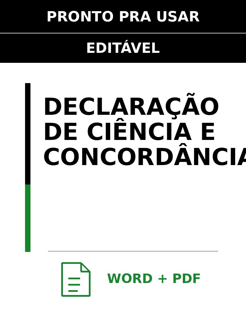 Baixar Declaração de Ciência e Concordância Online – Word e PDF