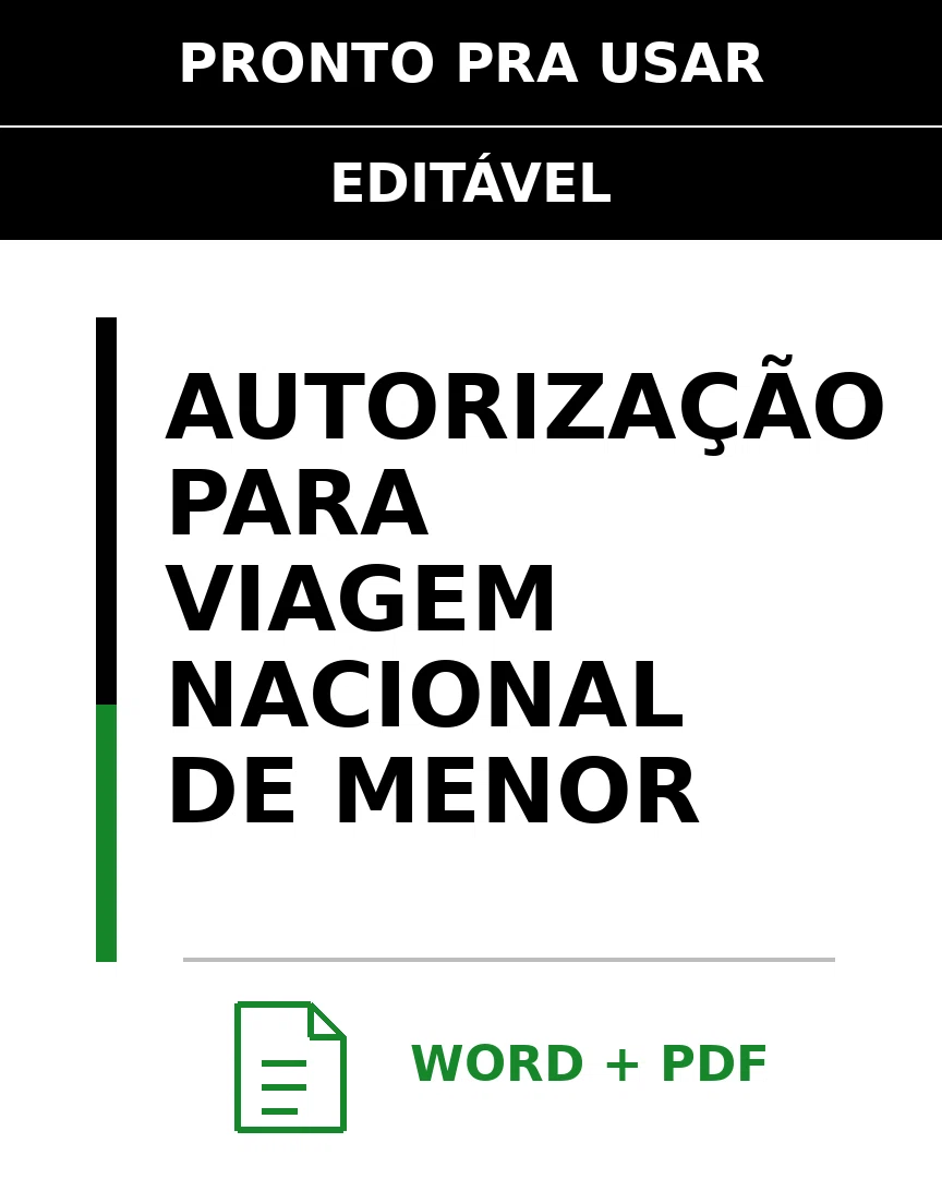 Baixar Autorização para Viagem Nacional de Menor Online – Word e PDF