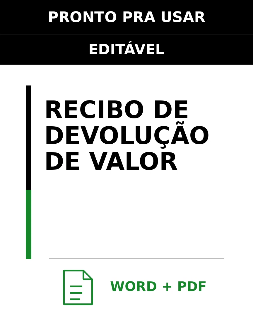Baixar Recibo de Devolução de Valor Online – Word e PDF