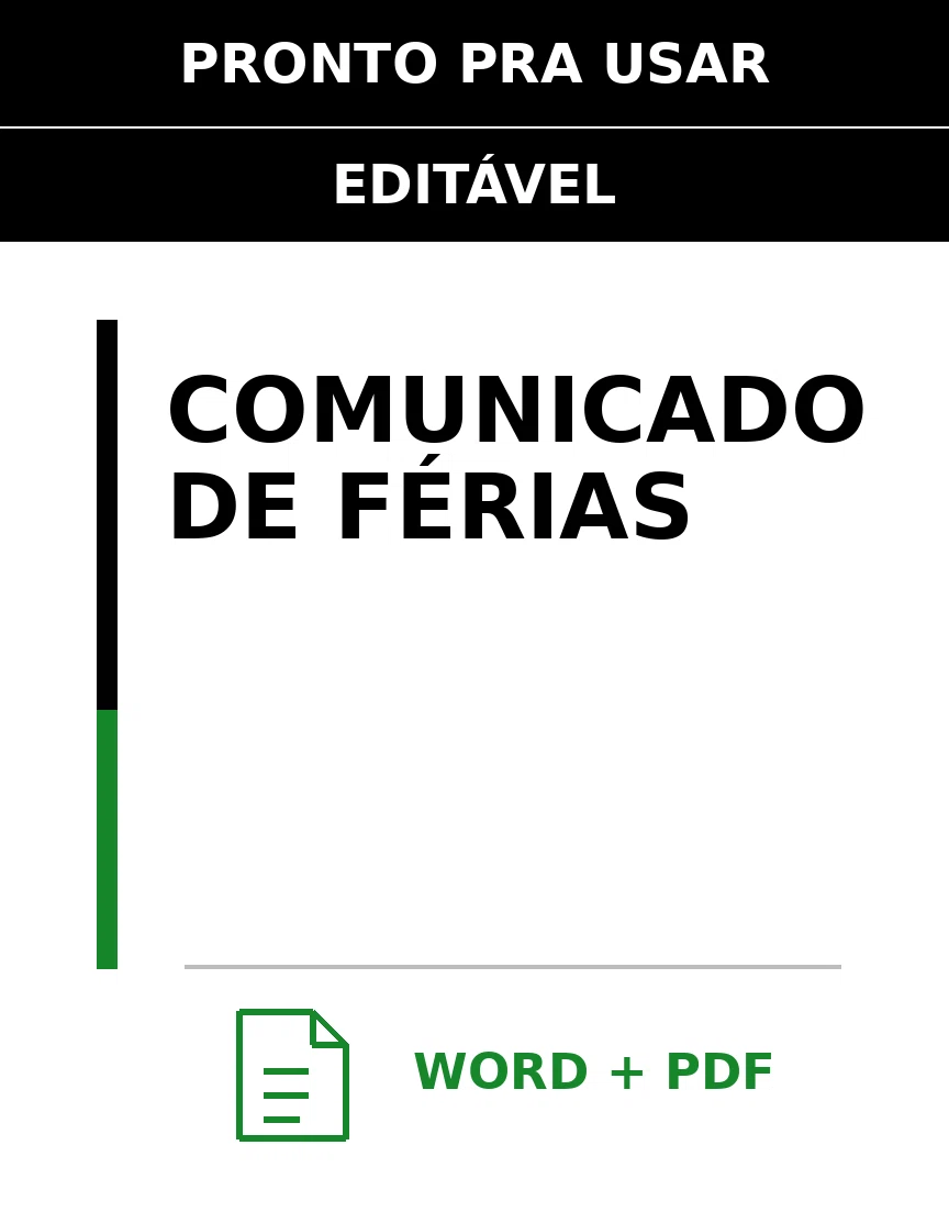 Baixar Comunicado de Férias Online – Word e PDF