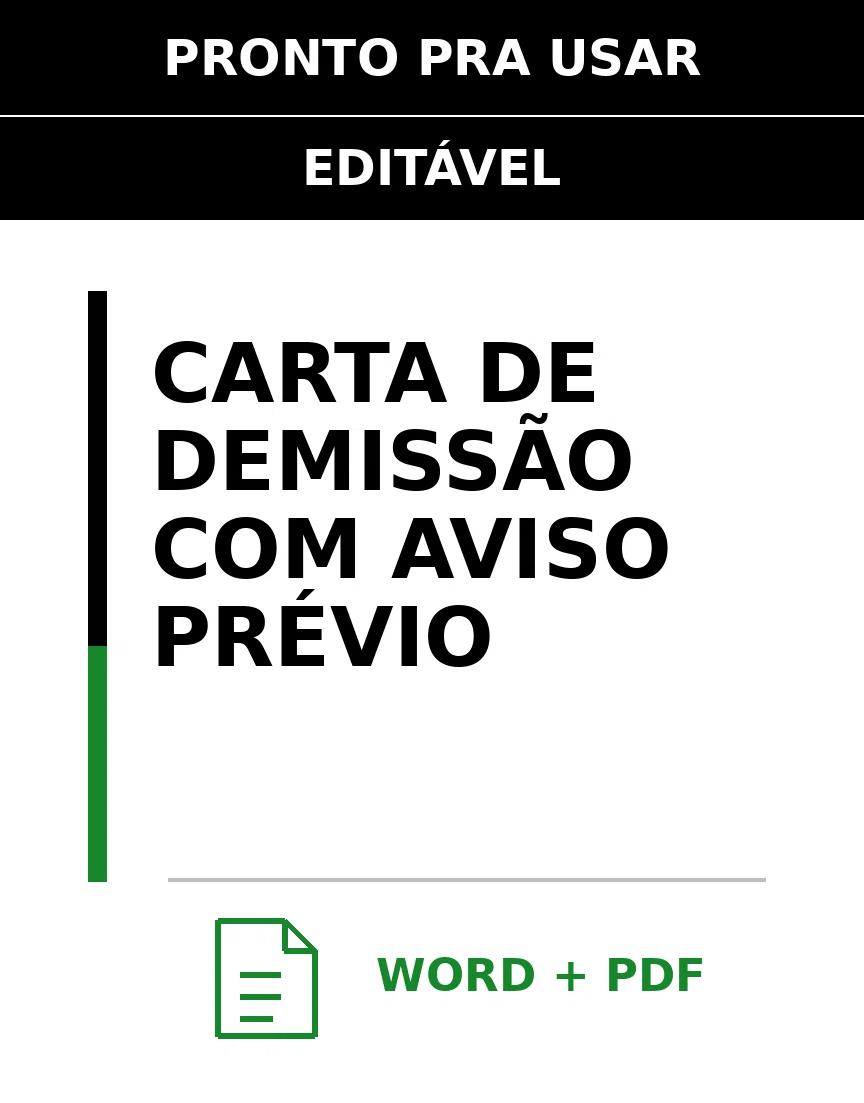 Baixar Carta de Demissão com Aviso Prévio Online – Word e PDF