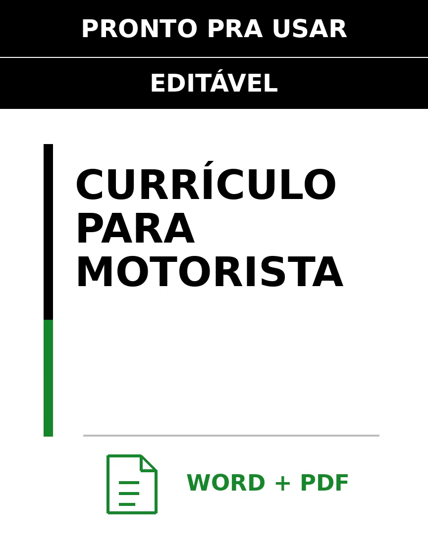 Baixar Currículo para Motorista Online – Word e PDF