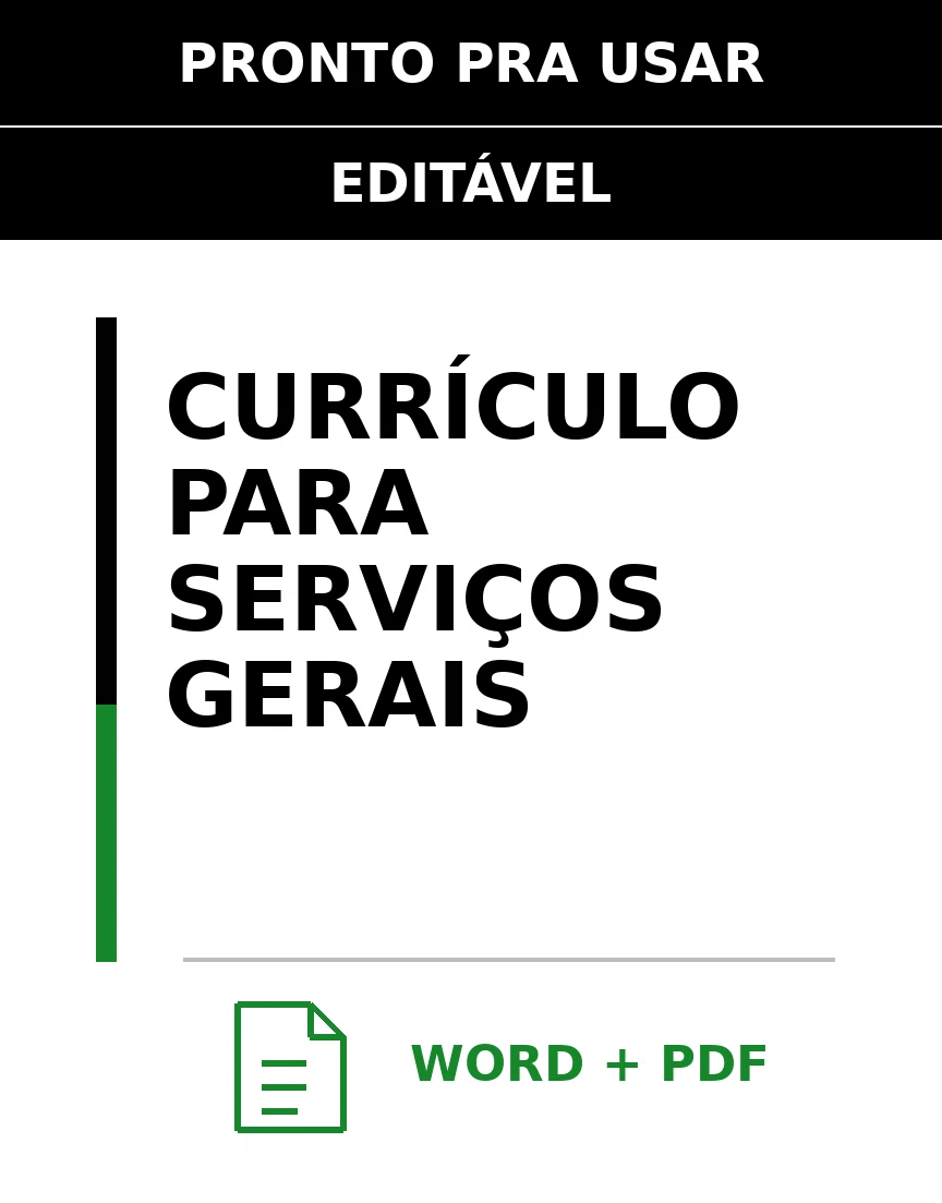 Baixar Currículo para Serviços Gerais Online – Word e PDF