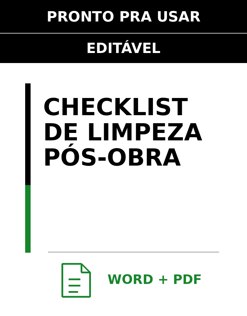 Baixar Checklist de Limpeza Pós-Obra Online – Word e PDF
