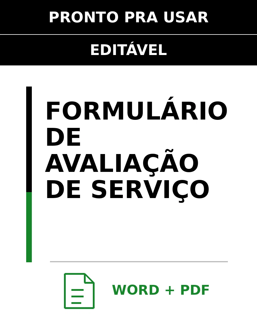 Baixar Formulário de Avaliação de Serviço Online – Word e PDF