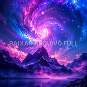 Wallpaper para Celular Galáxia Roxa Espiral nas Montanhas | Baixar Agora