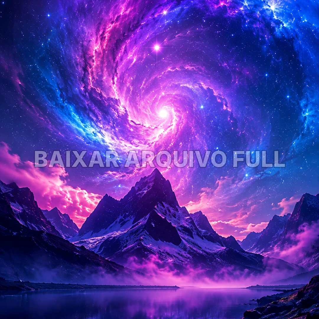 Wallpaper para Celular Galáxia Roxa Espiral nas Montanhas | Baixar Agora