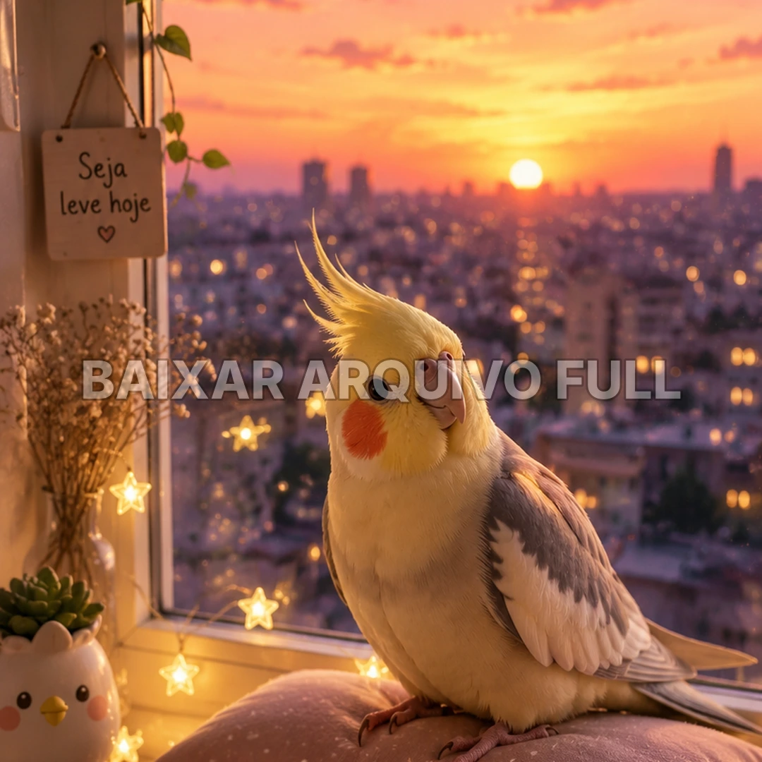 Wallpaper para Celular Gato na Janela ao Pôr do Sol | Baixar Agora