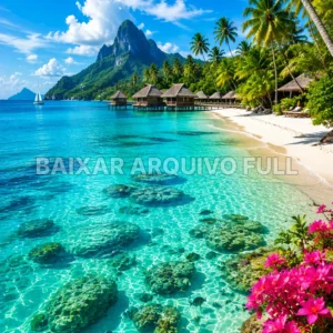 Wallpaper para Celular Praia Tropical com Água Cristalina | Baixar Agora