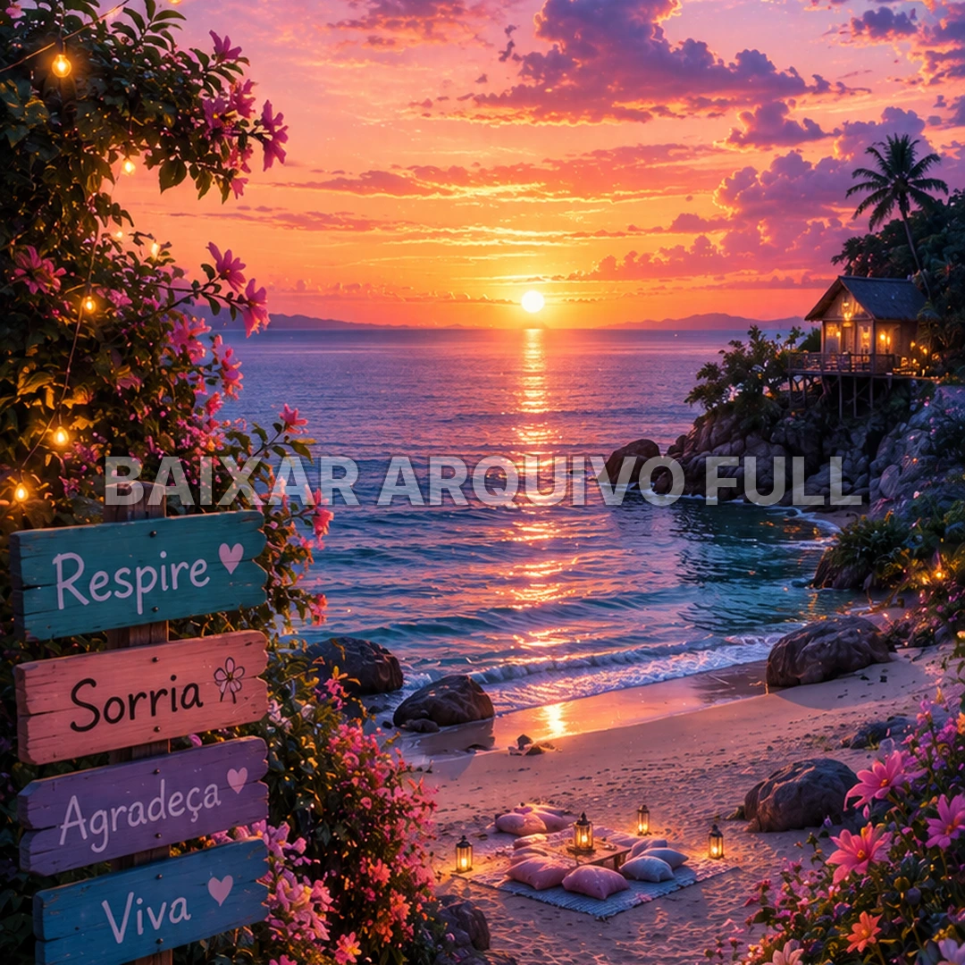 Wallpaper para Celular Pôr do Sol Tropical no Mar | Baixar Agora
