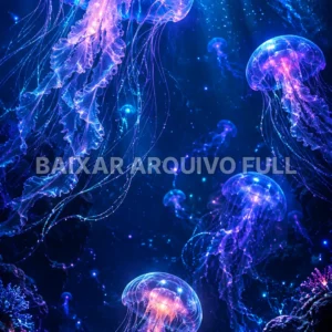 Wallpaper para Celular Águas-Vivas Neon no Oceano | Baixar Agora