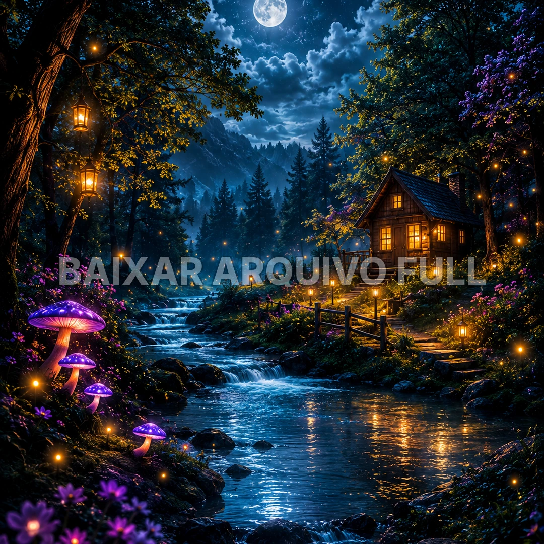 Wallpaper para Celular Floresta Encantada com Rio | Baixar Agora