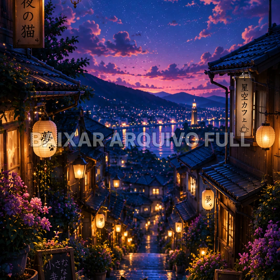 Wallpaper para Celular Vila Europeia à Noite | Baixar Agora