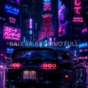 Wallpaper para Celular Tóquio Cyberpunk Neon na Chuva | Baixar Agora