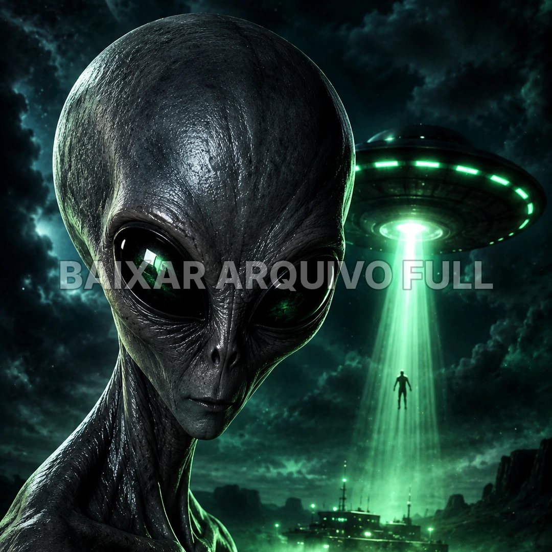 Wallpaper para Celular Alien Verde e Nave Espacial | Baixar Agora