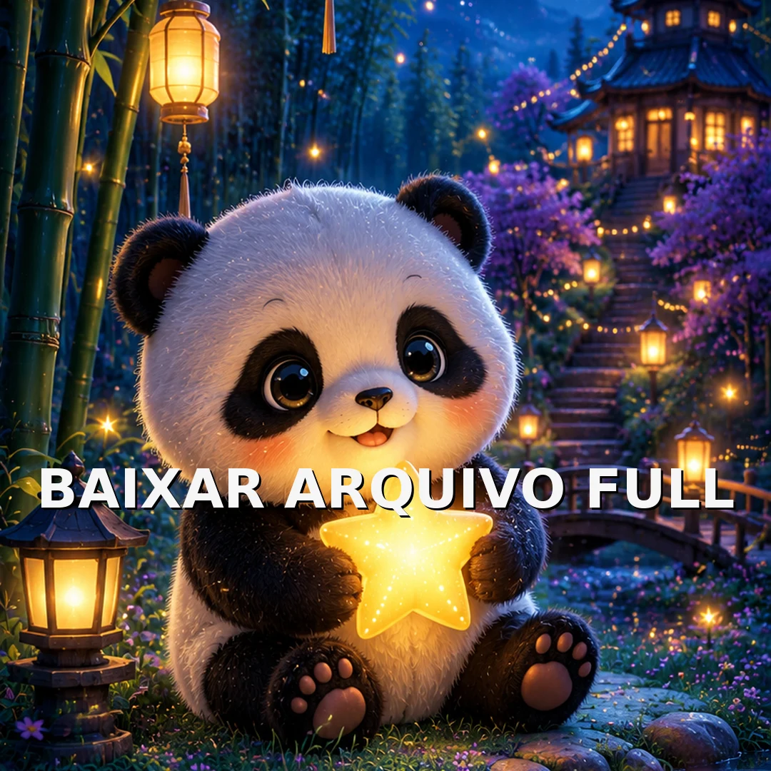 Wallpaper para Celular Panda Fofo com Estrela no Lago Noturno | Baixar Agora