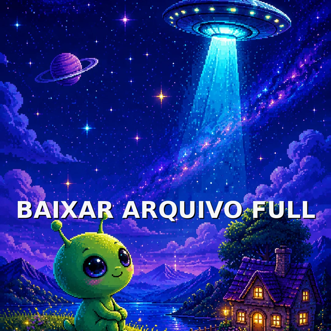 Wallpaper para Celular Alien Fofo e Disco Voador na Galáxia | Baixar Agora