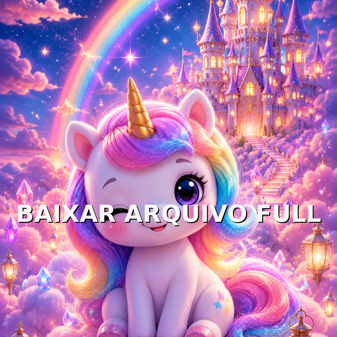 Wallpaper para Celular Unicórnio com Castelo e Arco-Íris | Baixar Agora