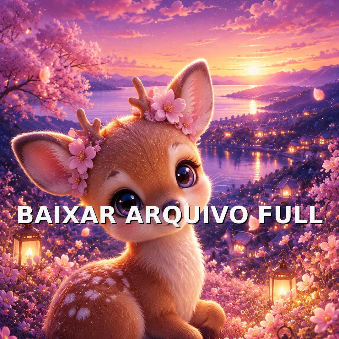 Wallpaper para Celular Cervinho Fofo entre Flores ao Entardecer | Baixar Agora