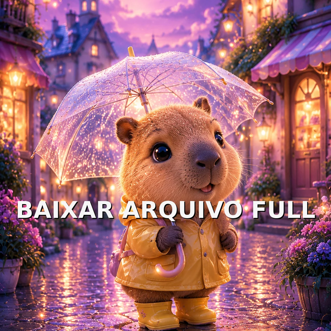 Wallpaper para Celular Ursinho com Guarda-Chuva em Rua Chuvosa | Baixar Agora
