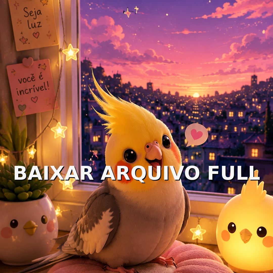 Wallpaper para Celular Calopsita Fofa na Janela ao Entardecer | Baixar Agora