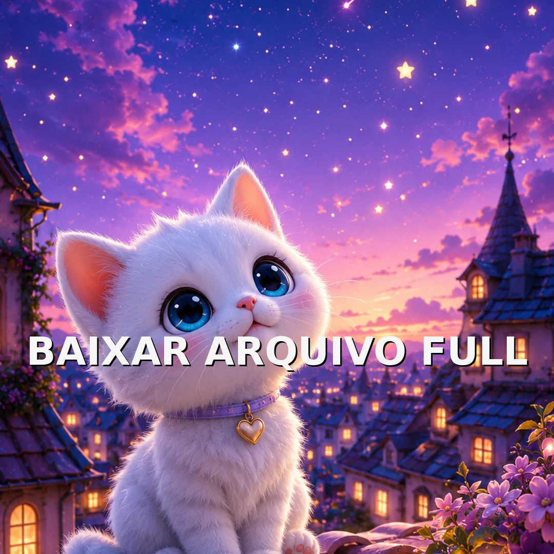Wallpaper para Celular Gatinho Branco no Telhado ao Luar | Baixar Agora