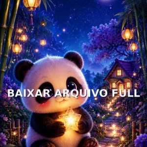 Wallpaper para Celular Panda Fofo com Estrela em Bosque de Bambu | Baixar Agora