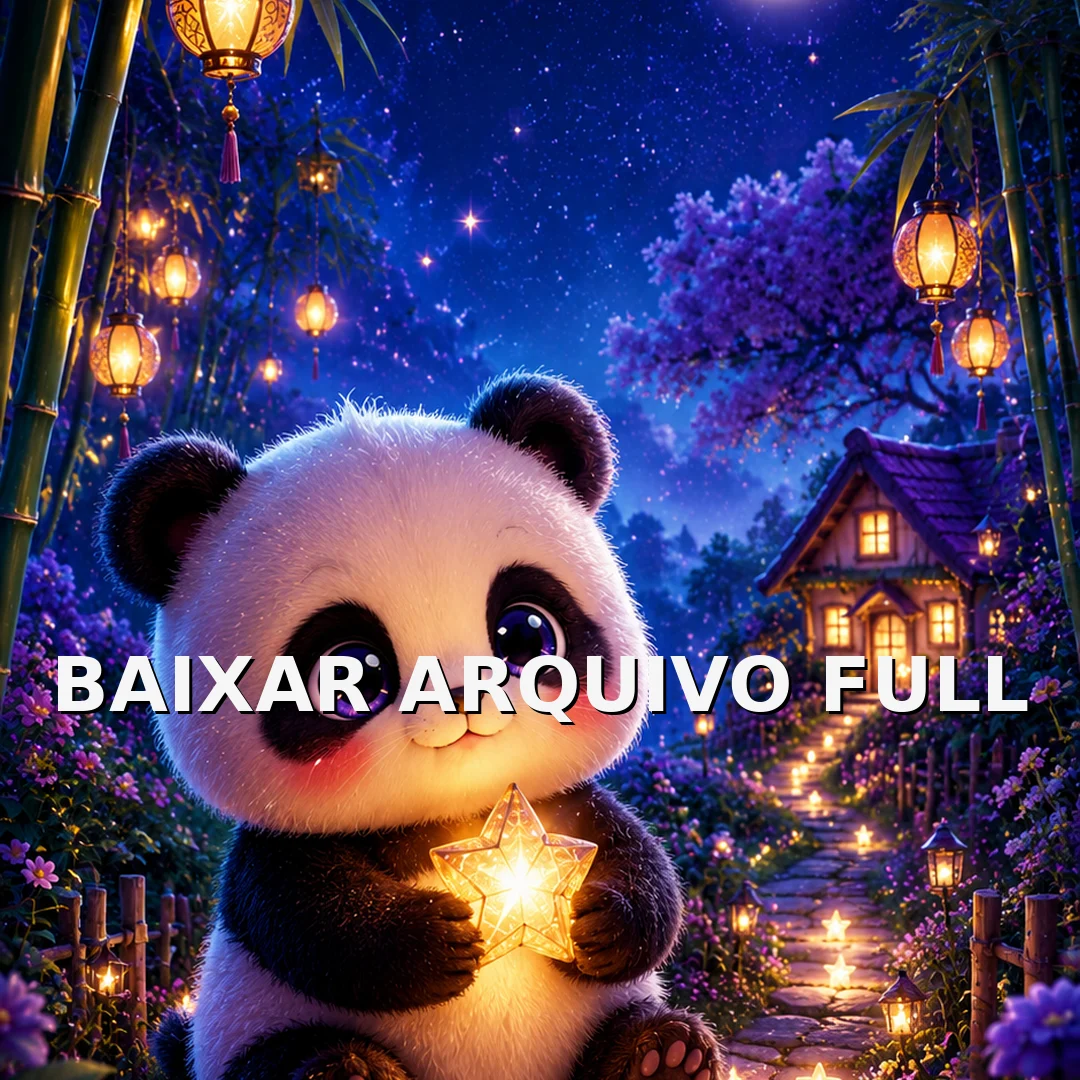 Wallpaper para Celular Panda Fofo com Estrela em Bosque de Bambu | Baixar Agora