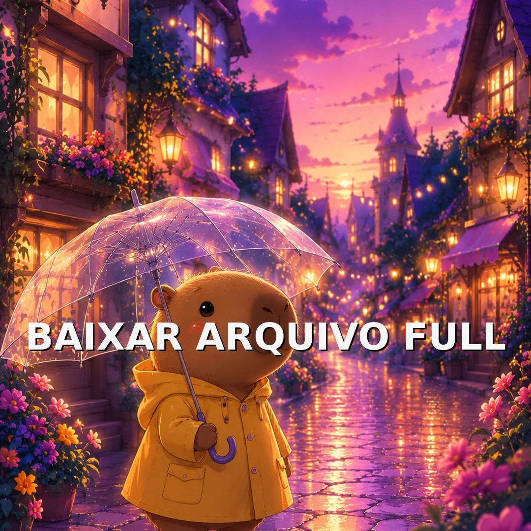 Wallpaper para Celular Ursinho Amarelo com Guarda-Chuva na Vila | Baixar Agora