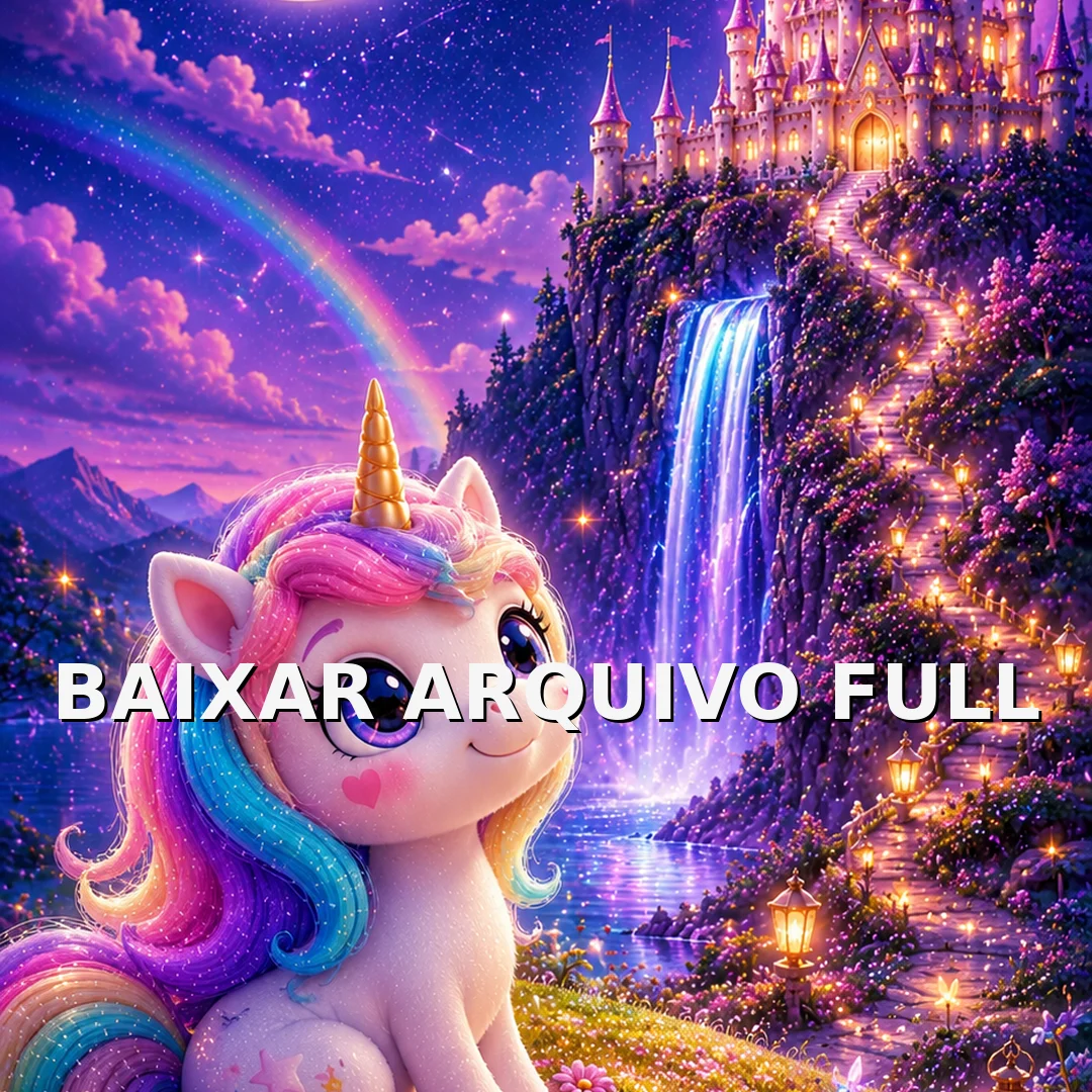 Wallpaper para Celular Unicórnio com Cachoeira e Castelo | Baixar Agora