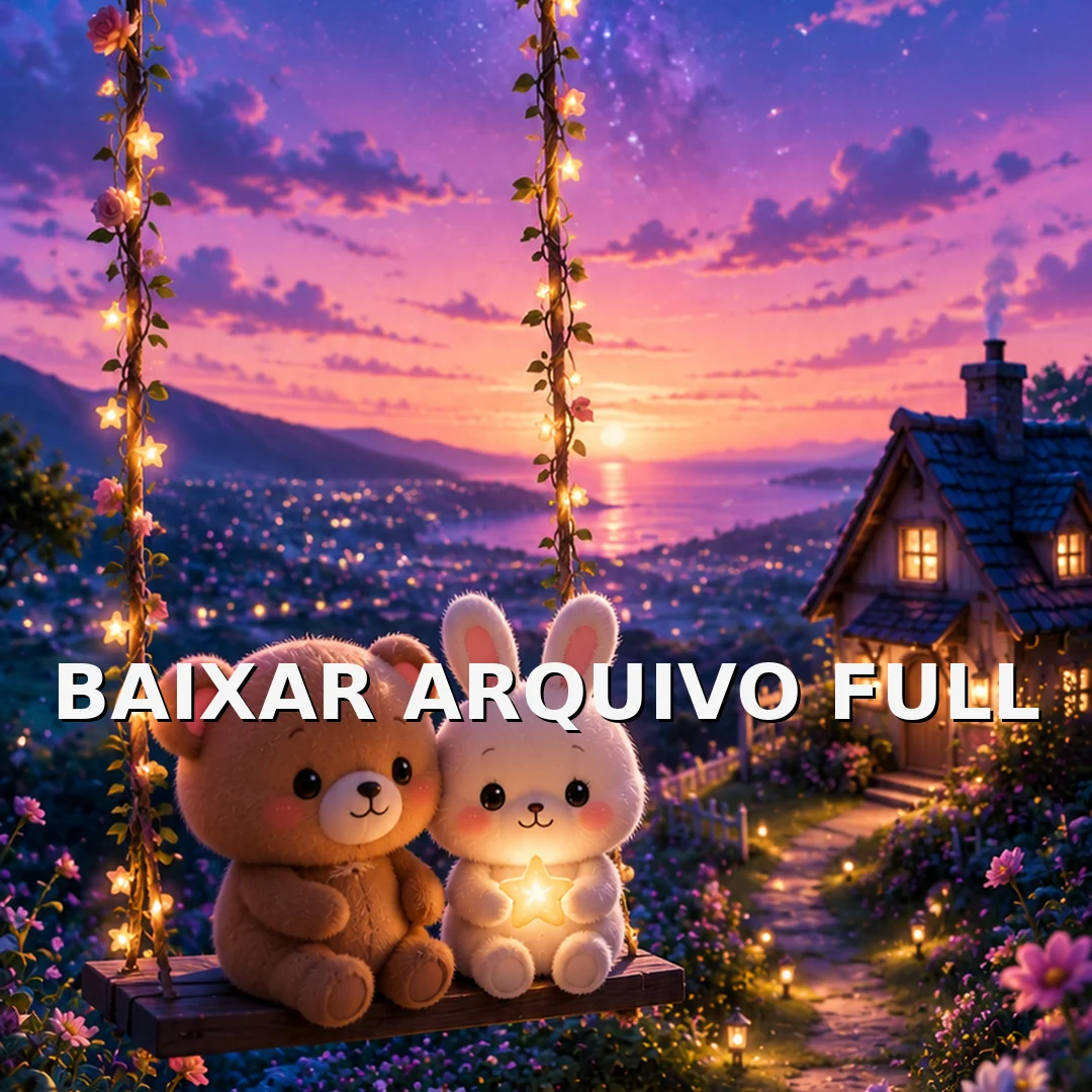 Wallpaper para Celular Urso e Coelho Juntos ao Pôr do Sol | Baixar Agora