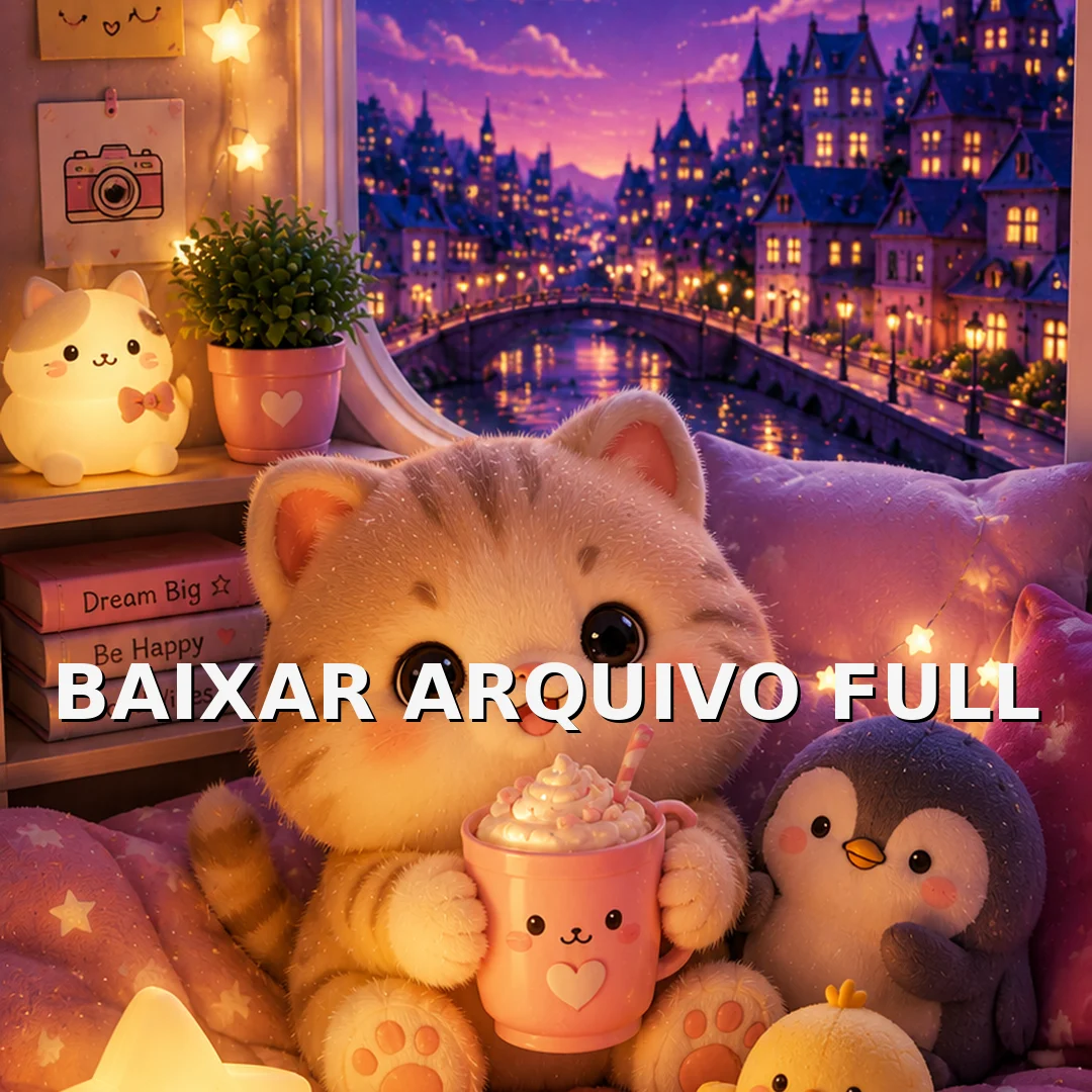 Wallpaper para Celular Gatinho Kawaii em Quarto Aconchegante | Baixar Agora