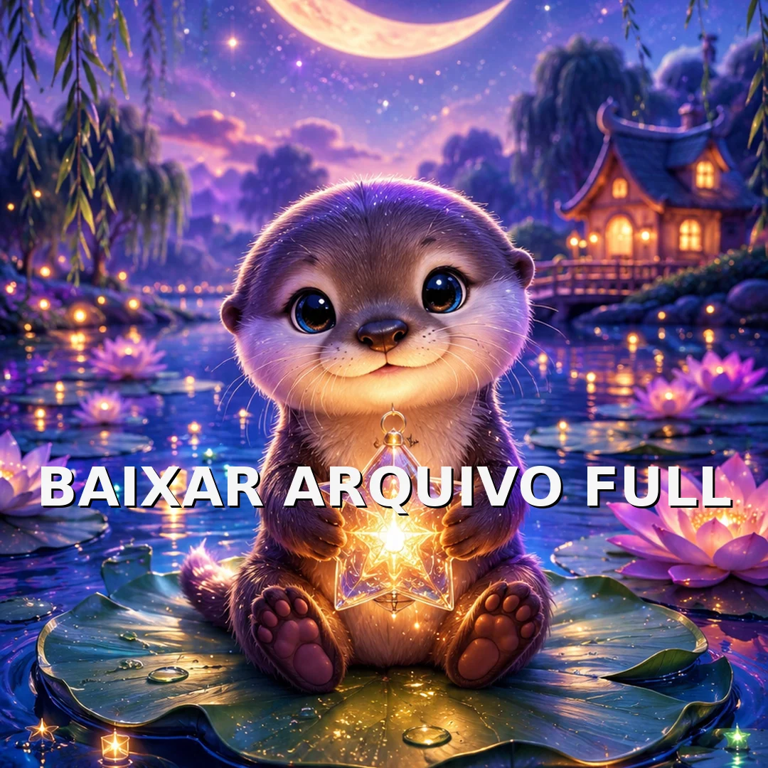 Wallpaper para Celular Lontrinha Fofa na Vitória-Régia ao Luar | Baixar Agora