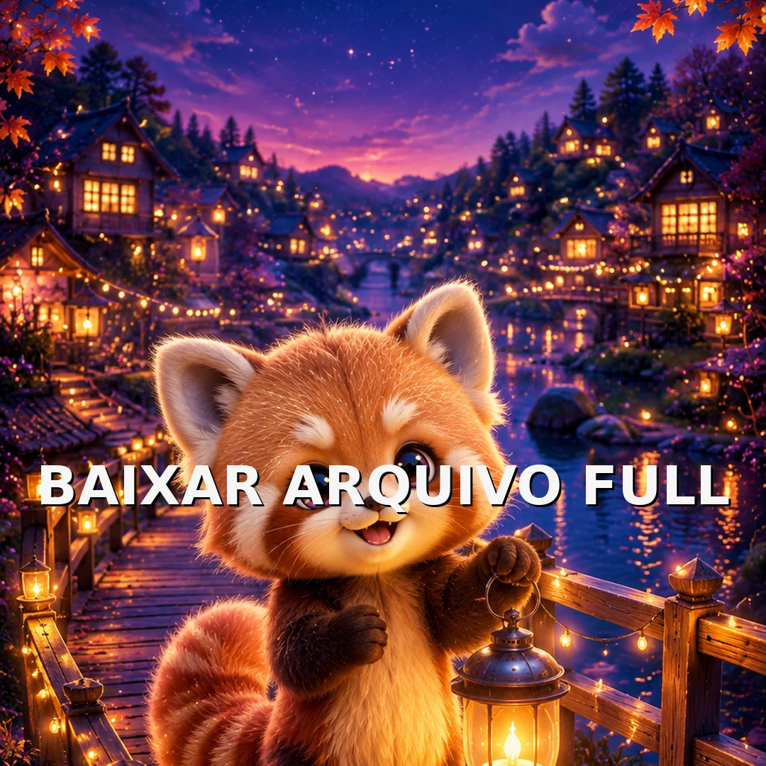 Wallpaper para Celular Guaxinim Fofo com Lanterna na Vila | Baixar Agora