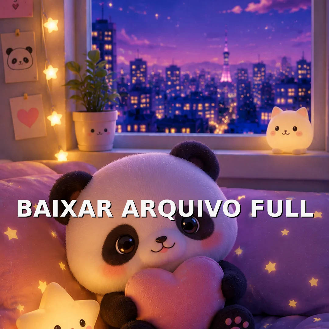 Wallpaper para Celular Panda Fofo na Cama com Lua | Baixar Agora