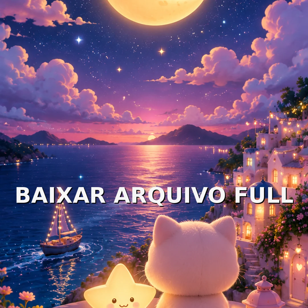 Wallpaper para Celular Gatinho Contemplando o Mar ao Luar | Baixar Agora