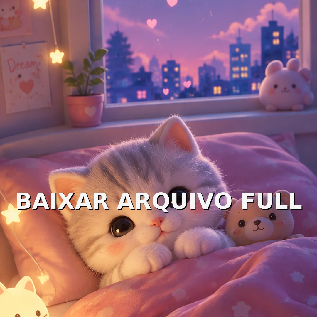 Wallpaper para Celular Gatinho Dormindo na Cama Rosa | Baixar Agora