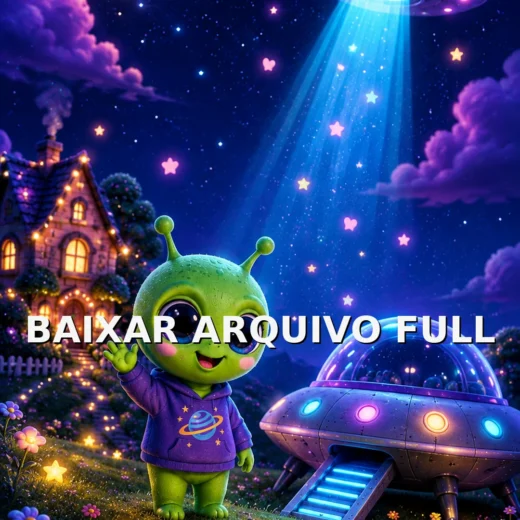 Wallpaper para Celular Alien Fofo com Duas Naves Espaciais | Baixar Agora