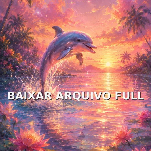 Wallpaper para Celular Golfinho em Lagoa Tropical ao Entardecer | Baixar Agora