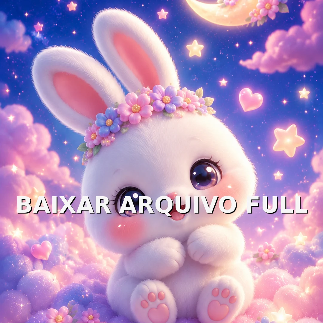 Wallpaper para Celular Coelhinho Fofo nas Nuvens ao Luar | Baixar Agora