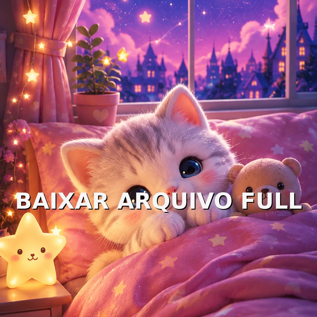Wallpaper para Celular Gatinho Dormindo na Cama Roxa | Baixar Agora
