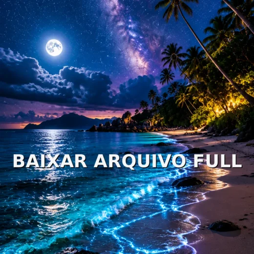 Wallpaper para Celular Praia Noturna com Ondas Bioluminescentes | Baixar Agora