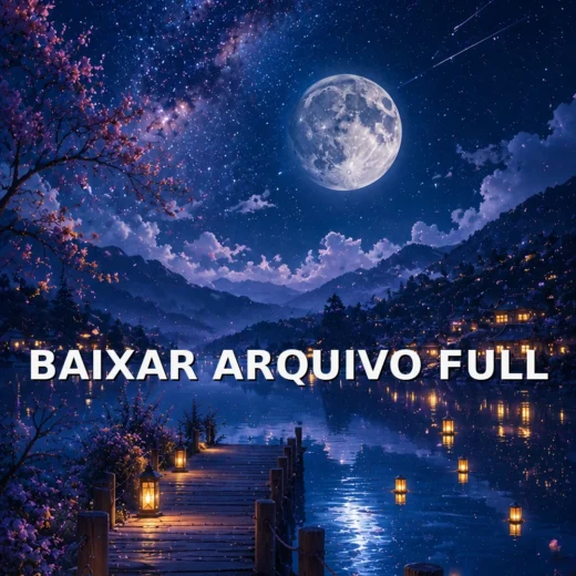 Wallpaper para Celular Píer Iluminado sob Lua Cheia | Baixar Agora