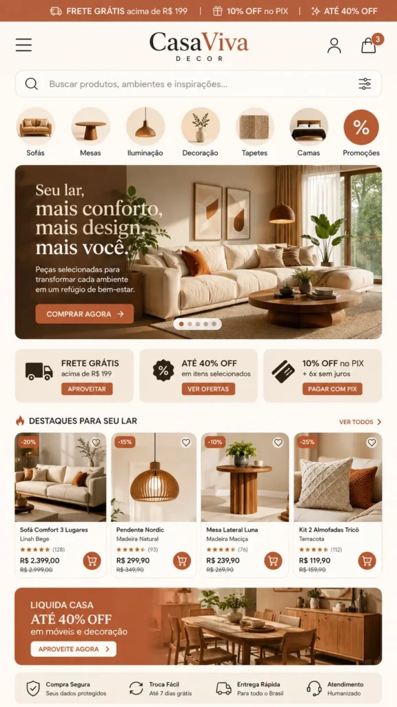Loja de Móveis e Decoração Criação de Site e Desenvolvimento de Site