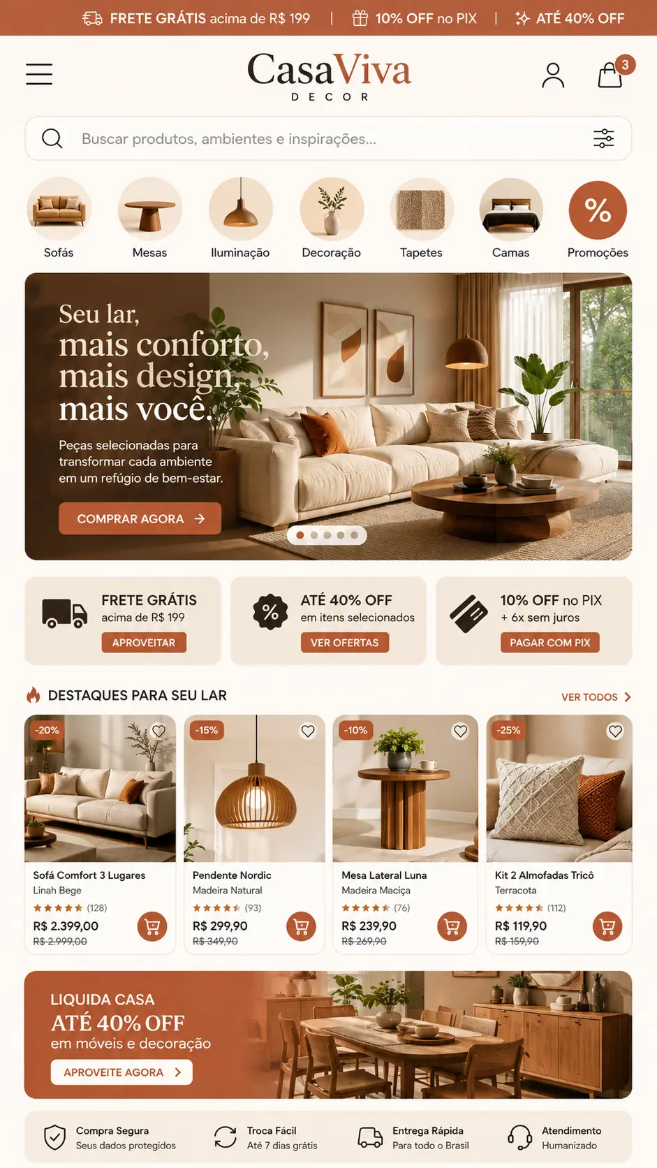 Loja de Móveis e Decoração Criação de Site e Desenvolvimento de Site